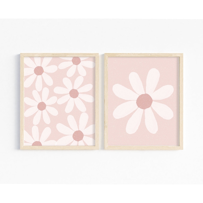 Daisy Print Set of 2, Boho Nursery Wall Art (digital Download) - Etsy