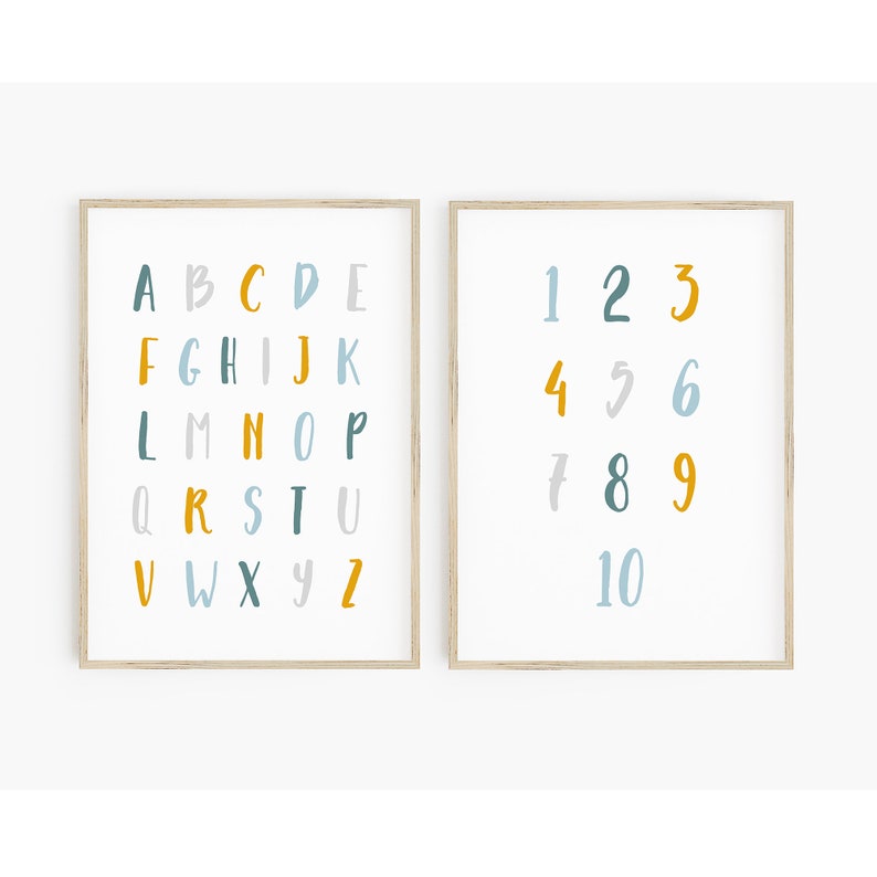Boys Alphabet Print Set - Instant Download, Boys Boho Alphabet Set ...