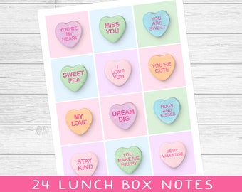 Valentine's Day Lunchbox Notes, Printable Hearts (Digital Download)