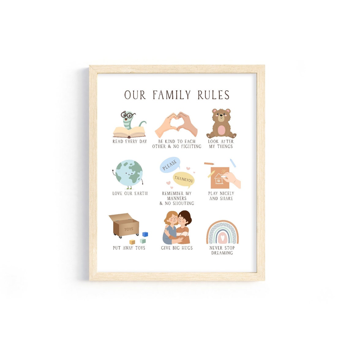 Kid Behaviour Poster Family Rules Printable Strategies - Etsy
