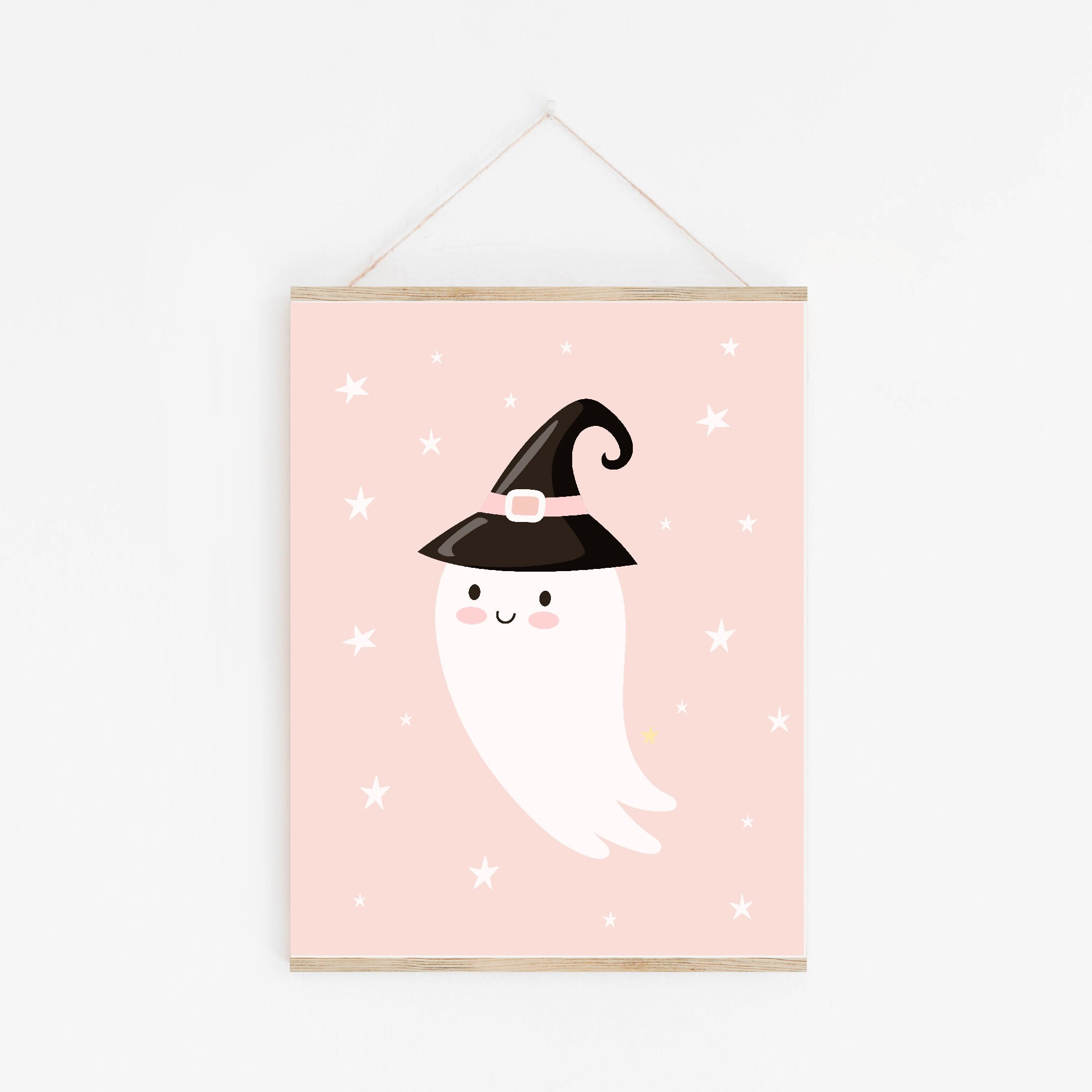 Pink Halloween Wall Art Prints, Cute Ghost Decor (digital Download) - Etsy