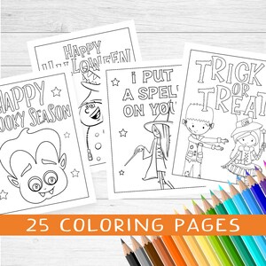 Halloween kleurplaten, klasactiviteit voor kinderen (digitale download) afbeelding 5
