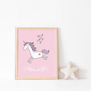 Cute Unicorn Printable Set - Instant Download, Unicorn Wall Art, Girls ...