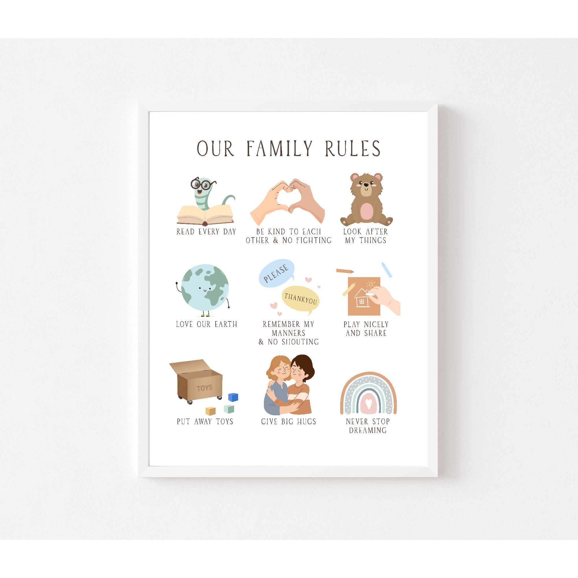 Kid Behaviour Poster Family Rules Printable Strategies - Etsy