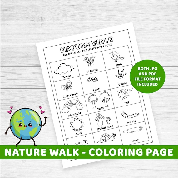 Earth Day Nature Walk Coloring Page Earth Day Activities for