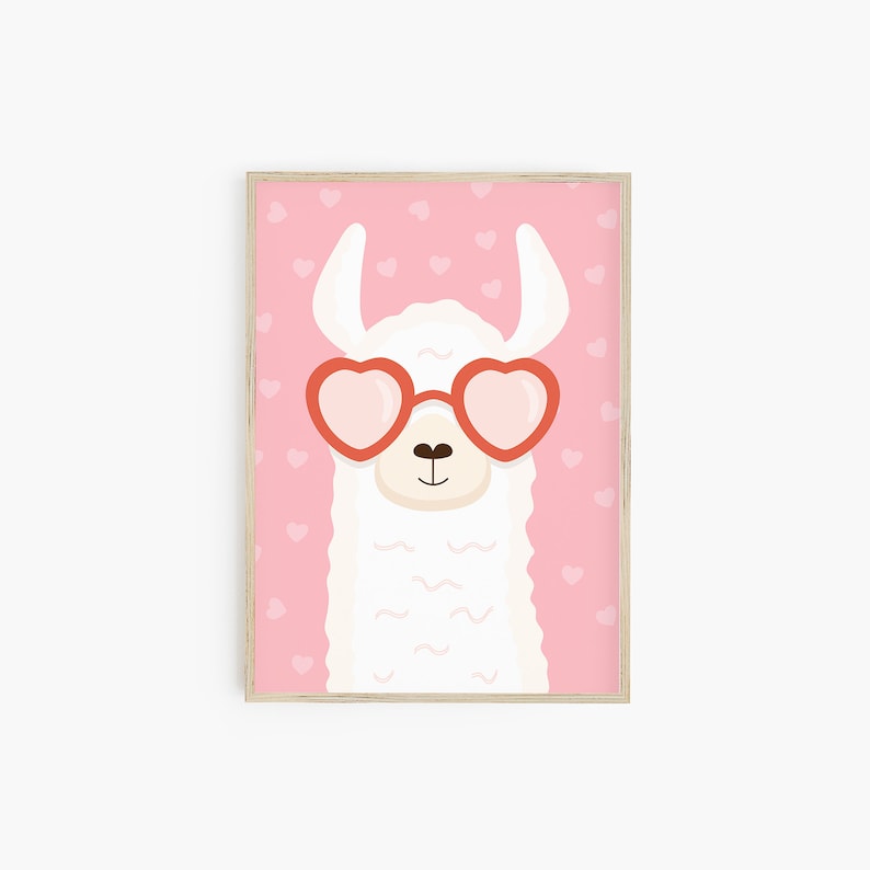 Valentine Llama Printable Valentine's Day Decor | Etsy