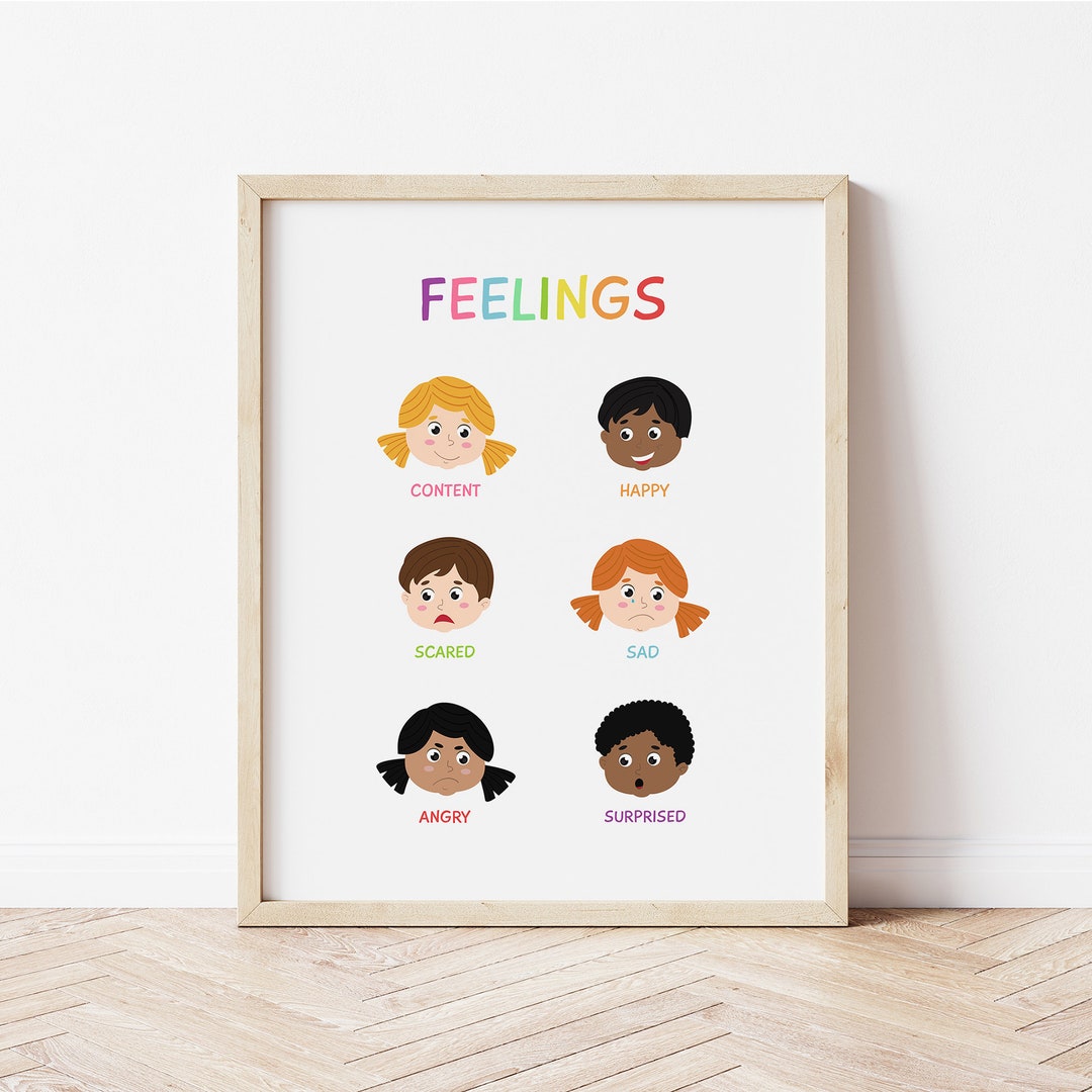 Feelings Poster - Colorful Feelings Print, Pre School Feelings Poster ...