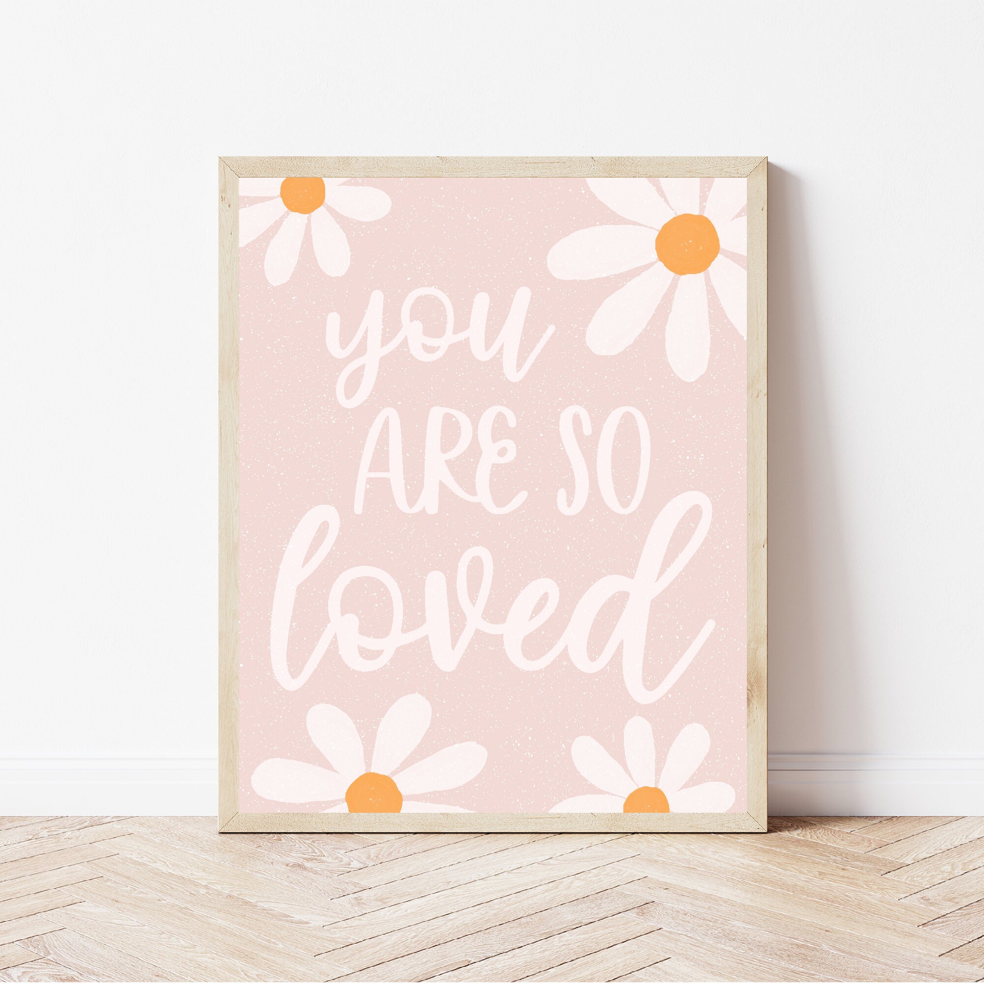 Nursery Printable Wall Art Set of 2, Daisy Wall Art, Girls Boho Prints ...