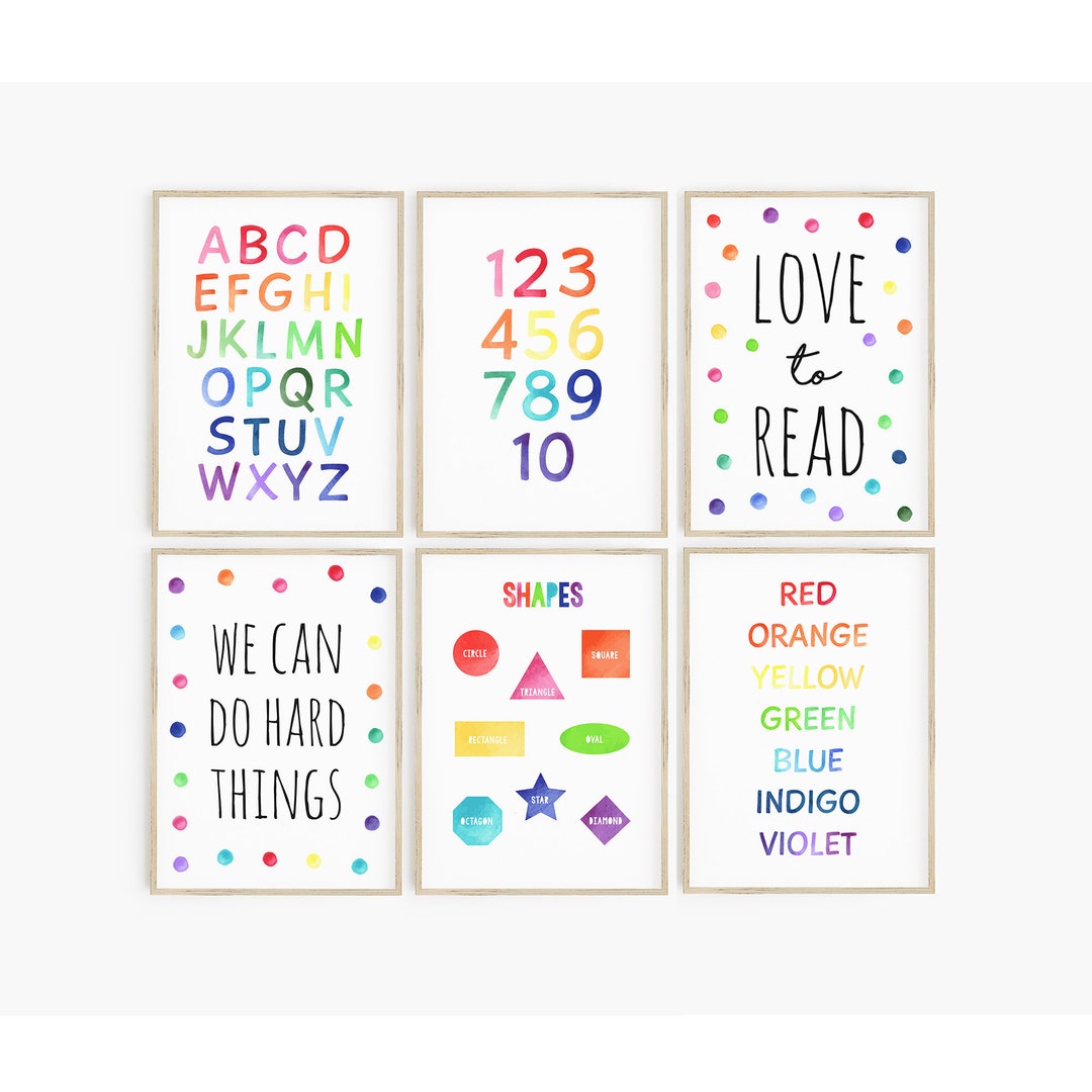 Playroom Gallery Wall Art Set - Instant Download, Classroom Prints ...