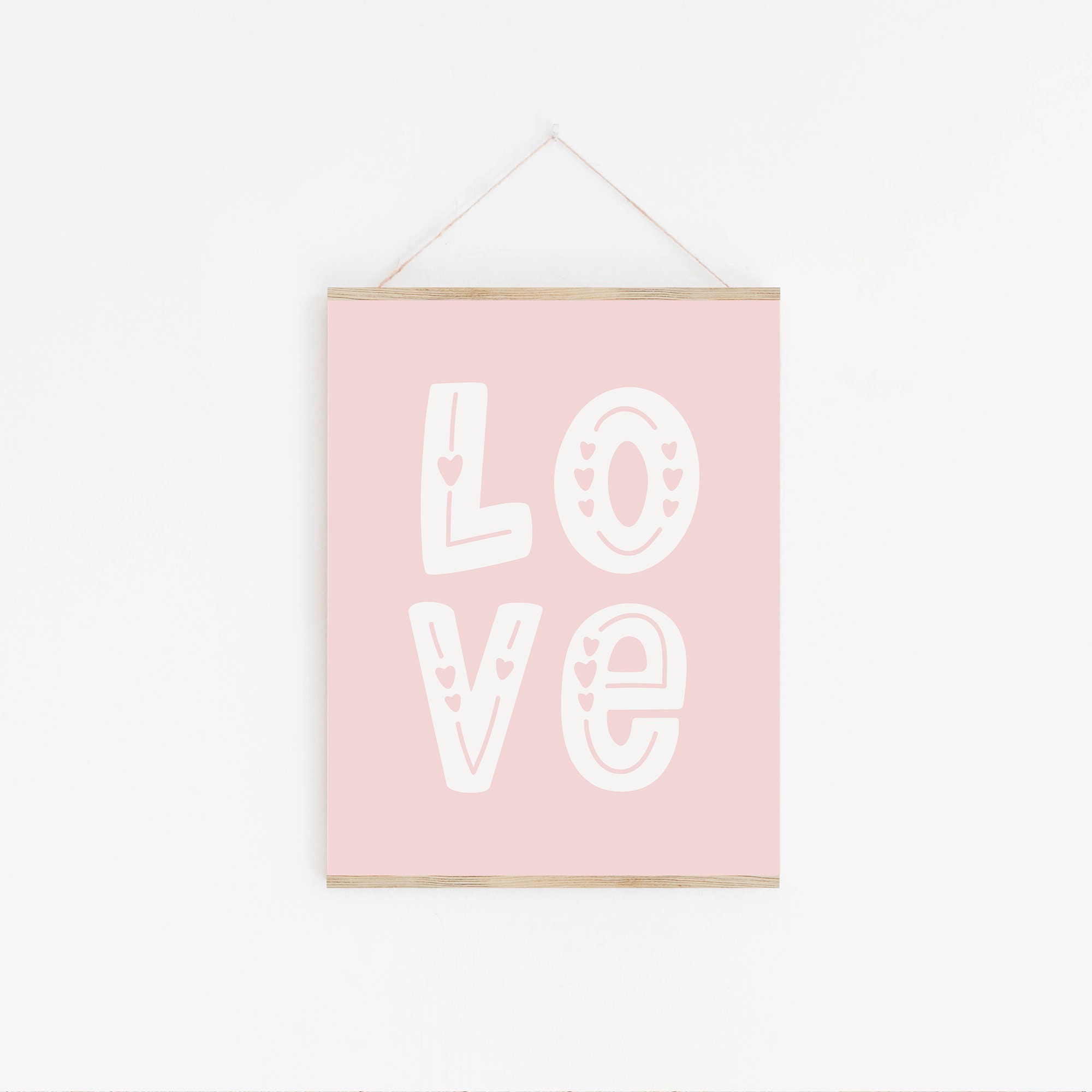 Love printable Valentine's Day print pink Etsy