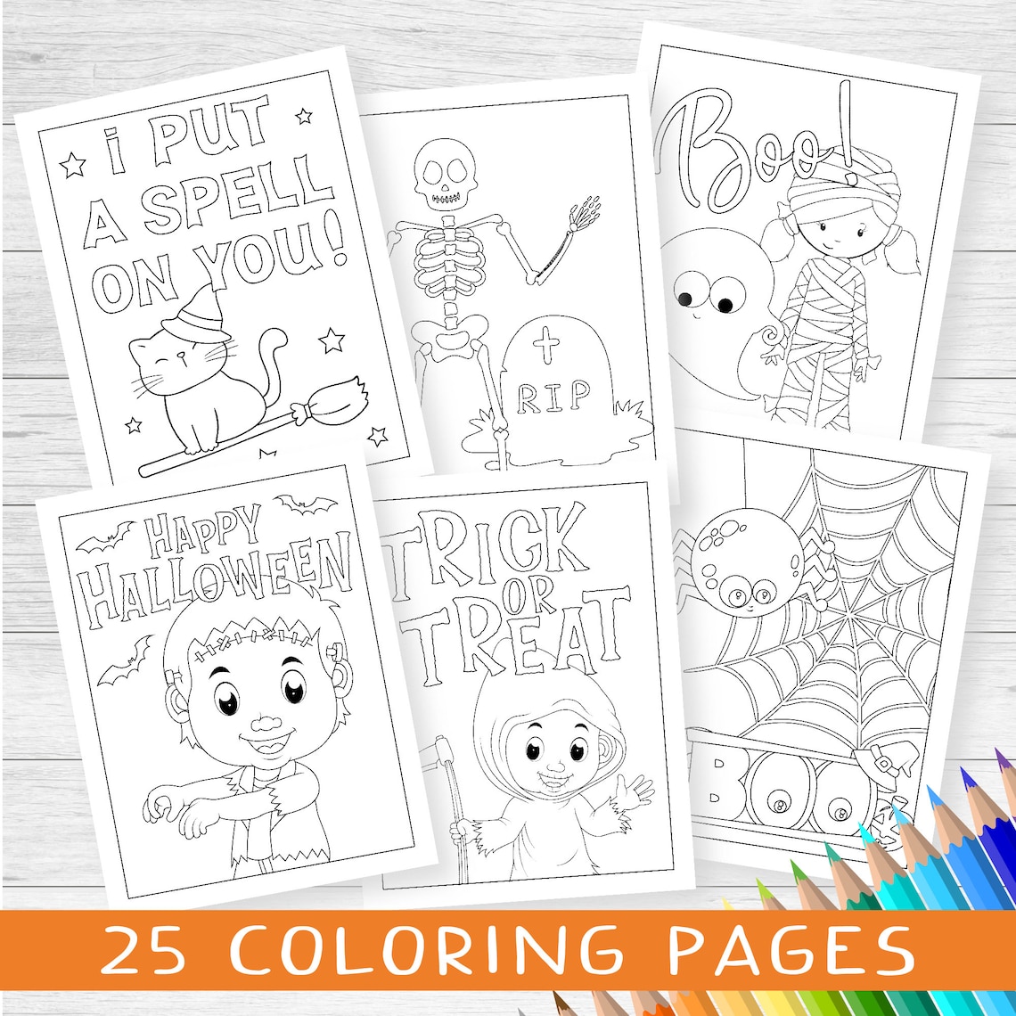 Halloween Coloring Pages Kids Activity Classroom Halloween - Etsy Canada