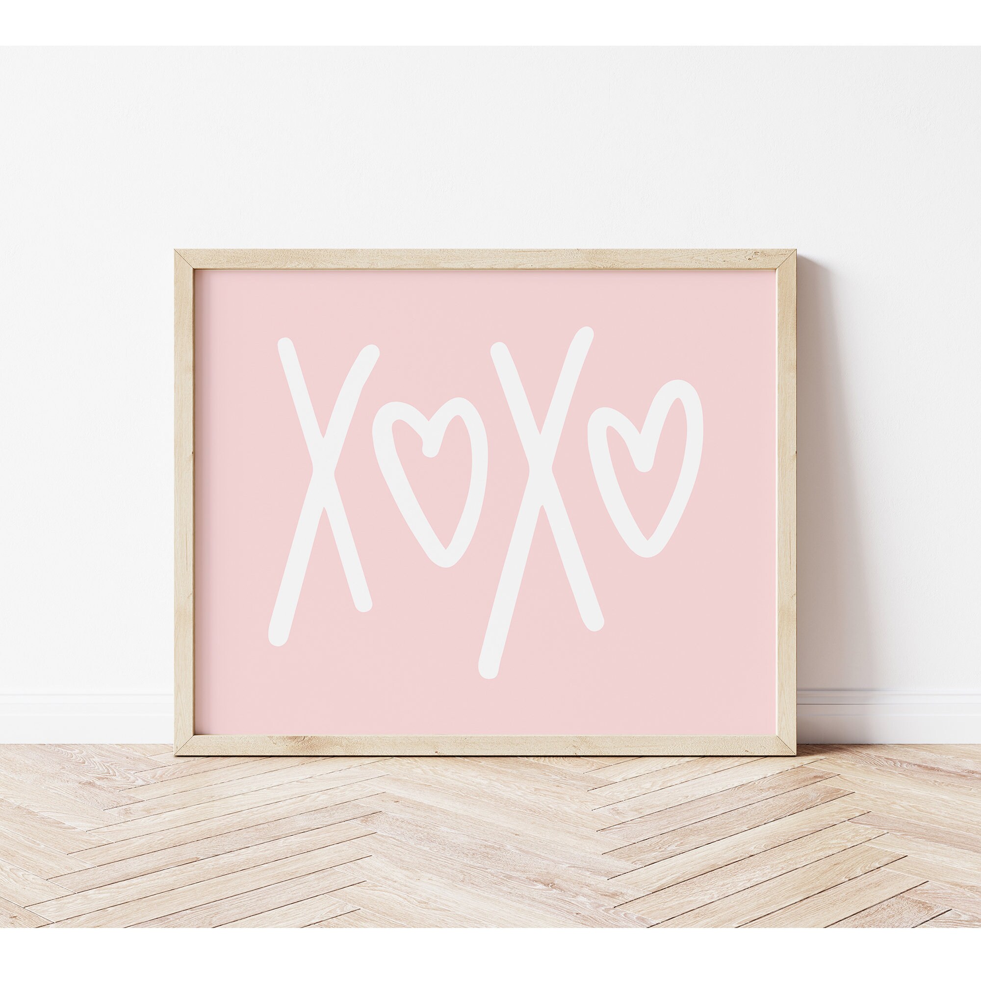 Girls Valentine's Day print, X and O printable, pink Valentine's Day wall art, Valentine printable, Galentines decor, girls room decor