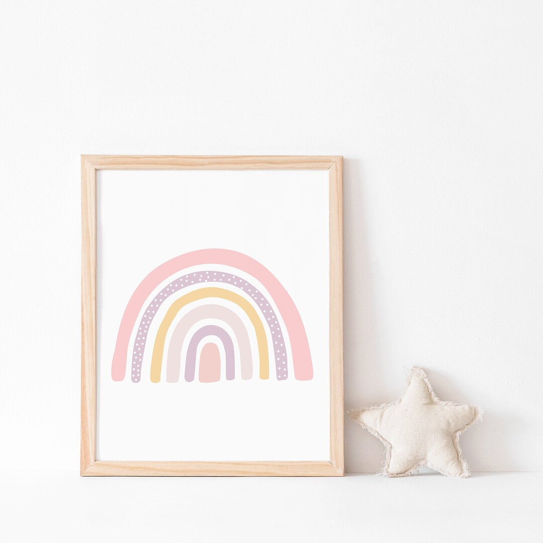 Girls Rainbow Printable - Instant Download, Vertical Rainbow Print ...