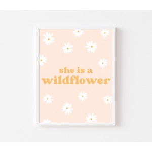 She is a Wildflower Print, Retro Girls Printable, Baby Girl Nursery ...