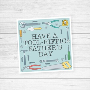 Father&#39;s Day cookie tag, square 2 inch, tool gift tag