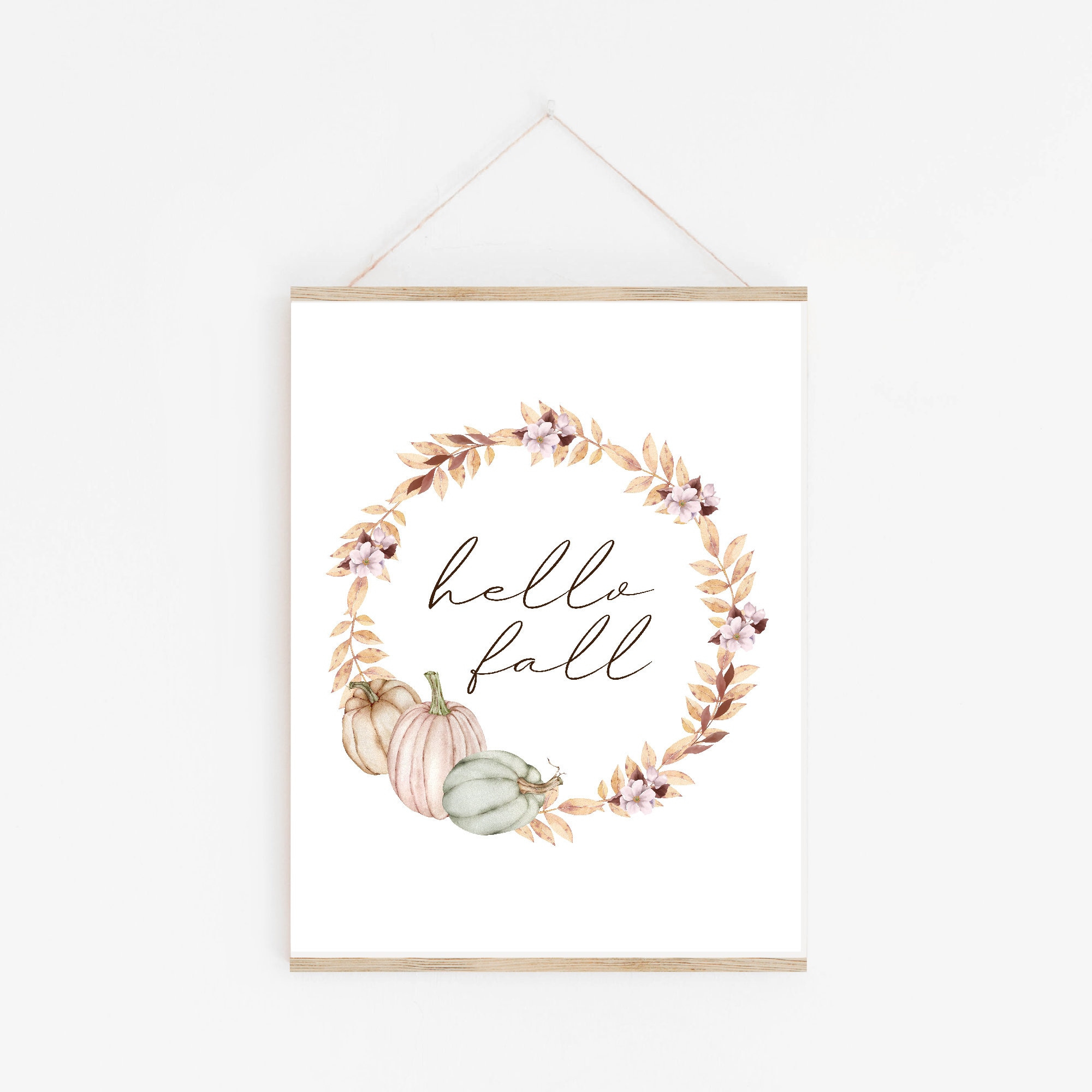 Fall Printable Wall Art Hello Fall Printable Autumn Print - Etsy