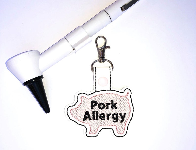 Pork Allergy Key chain Pork Allergies Backpack Tag Allergy Etsy