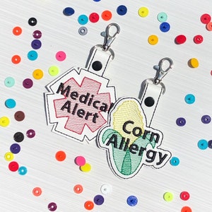 Fire Ant Allergy /& Medical Alert Tag Gift Set Kidoosh Allergy Key chain gift set Backpack Tag Alert Medical ID Bag Tag Medical Alert
