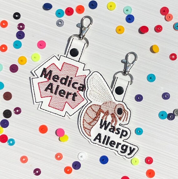 Fire Ant Allergy /& Medical Alert Tag Gift Set Kidoosh Allergy Key chain gift set Backpack Tag Alert Medical ID Bag Tag Medical Alert