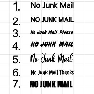 DIY Vinyl Aufkleber - Keine Junk Mail