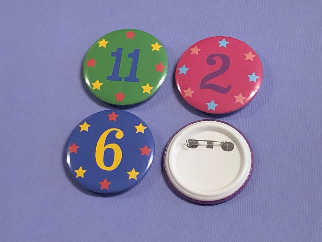 Badges/buttons - Birthday Numbers - Etsy