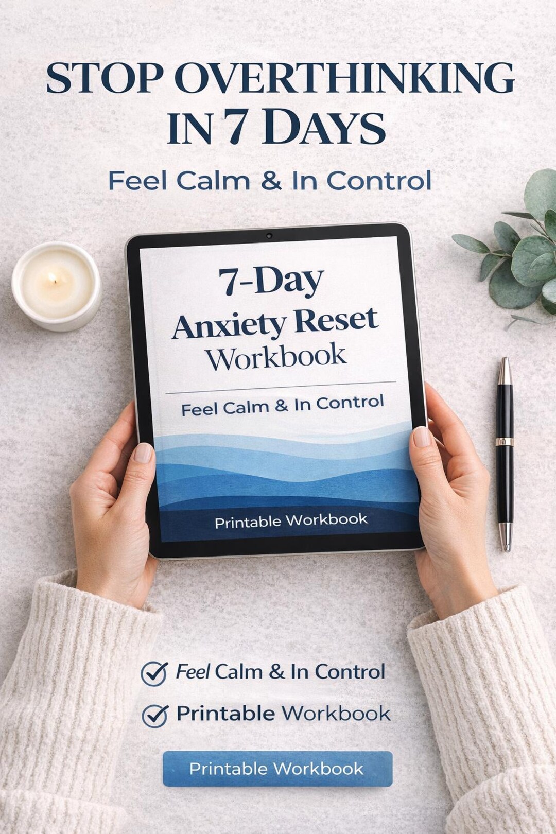 7-day Anxiety Reset Workbook, Stop Overthinking, Feel Calm (printable ...