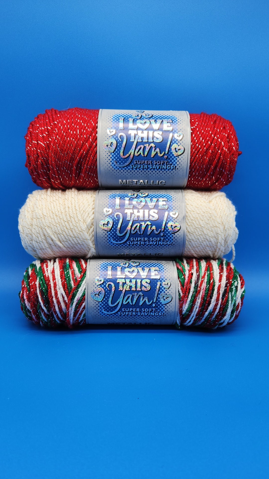 I Love This Yarn Metallic Hobby Lobby Yarn Etsy