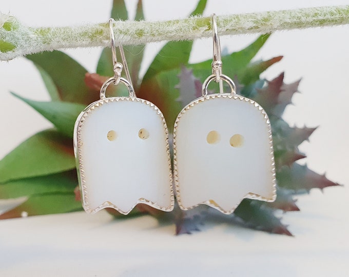 Featured listing image: Sterling Silver & Opalite Ghost Earrings