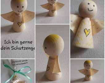 Schutzengel kleine Holzfigur Kegel. Schutz für ...