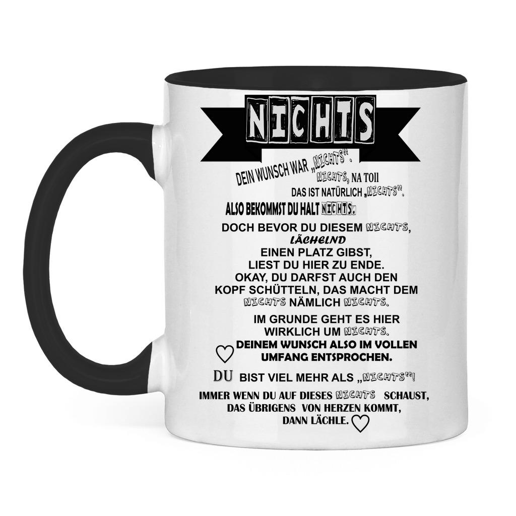 Two-tone mug with nothing text for those who wish for nothing