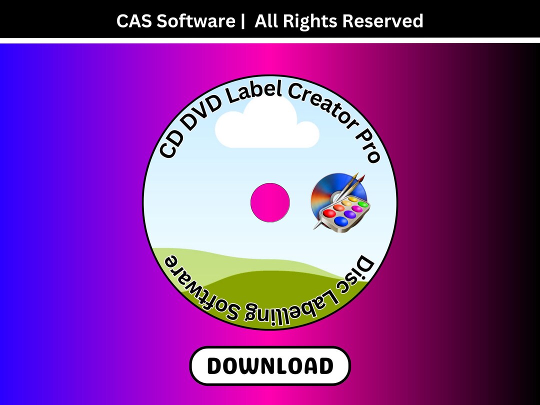 CD DVD Label Maker Creator Pro Profesional Disc Label Creator Software Instant Digital Download