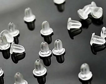 Silicone Earring Backs Rubber Earrings Backs Stoppers Caps Soft Clear Ear Ring