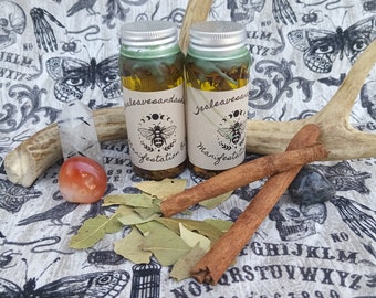 Bottled Manifestation Oil: Intention Drawing, Herbs Infused