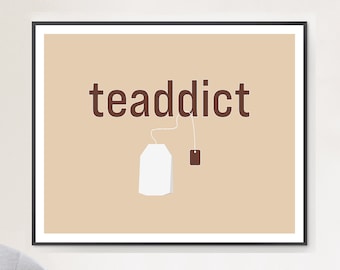 Decoración de pared para amantes del té / Decoración para el hogar con temática de estación de té / Descargable o impresa y enviada