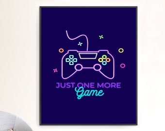 Arte de juegos / Arte de pared de la sala de videojuegos / Sólo una impresión de juego más / Cartel del jugador del controlador de consola / Descargable o impreso y enviado
