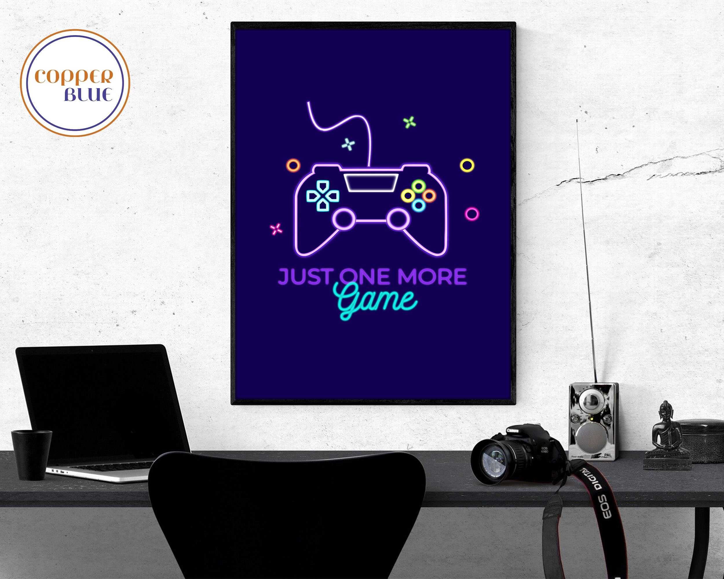 Gaming Artwork Video Games Room Wall Art Just One More Game Print
