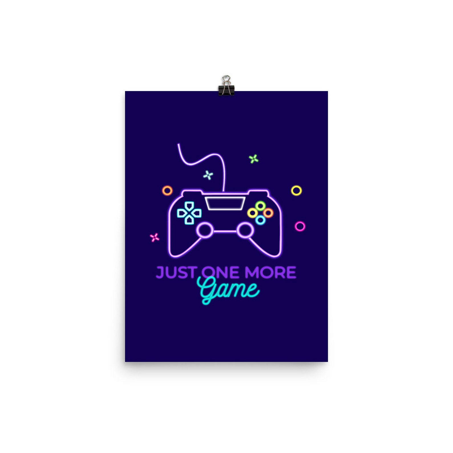 Gaming Artwork Video Games Room Wall Art Just One More Game Print