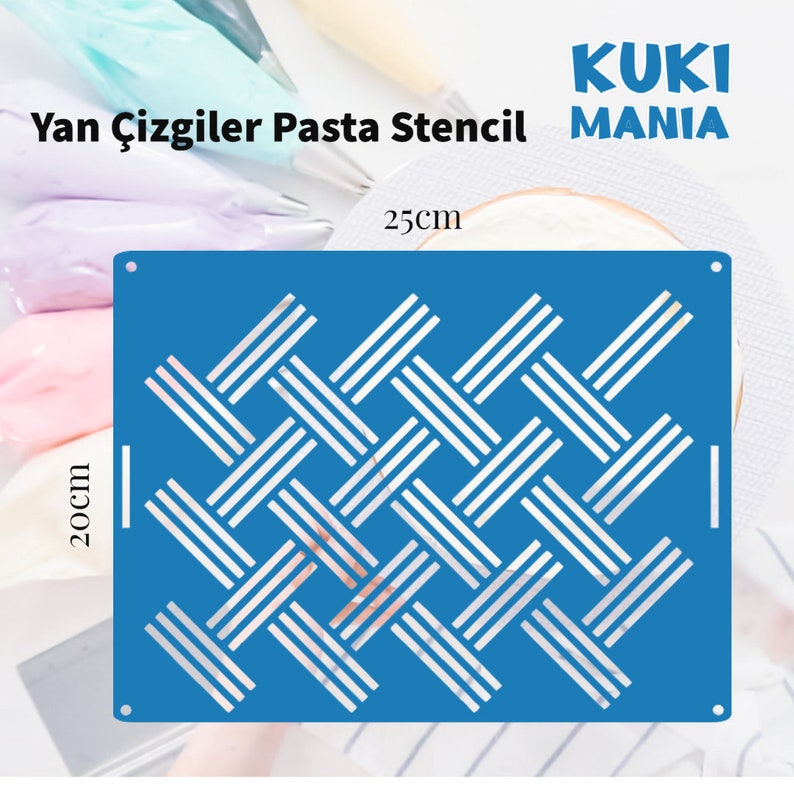 Kuki Patterns Side Lines Pattern Cookie,cake,cupcake,polymerclay Stencil - Etsy