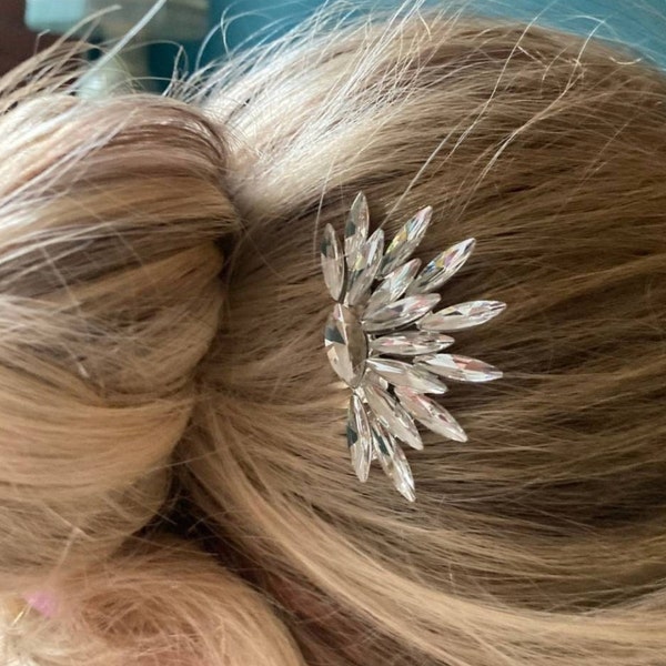 Etta Art Deco Starburst Vintage Style Crystal Bridal Bridesmaid Hair Comb 1920’s Wedding Prom Flapper