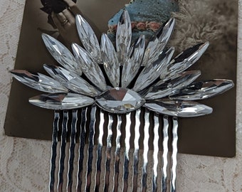 Peigne Greta Art Deco Crystal Starburst : style clapet de mariée vintage