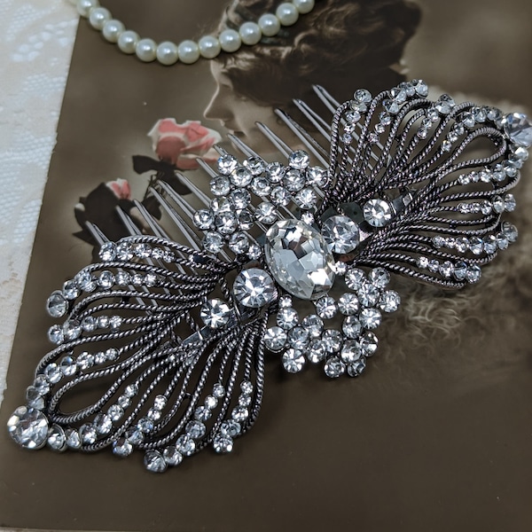 Vivienne Art Deco Vintage Style Crystal Victorian Bridal Hair Comb 1920’s Wedding