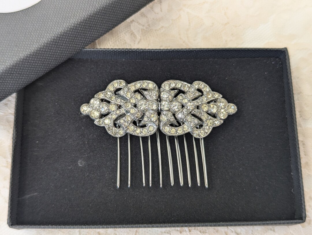 Antique Vintage Art Deco Crystal Hair Comb Brooch - Etsy UK