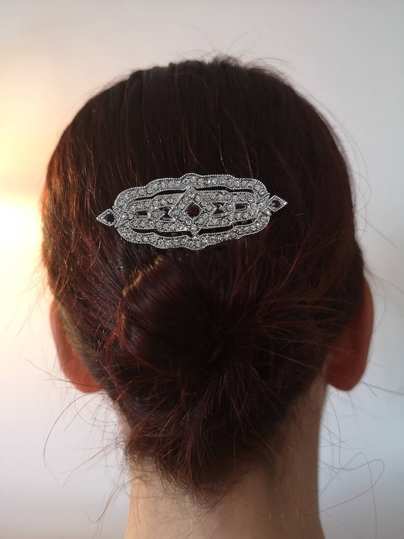 ‘Livia’ Art Deco Vintage Style Emerald Green Crystal Bridal Hair Comb 1920s