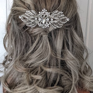 Evelyn Art Deco Vintage Style Crystal Victorian Bridal Hair Comb 1920s Wedding image 8