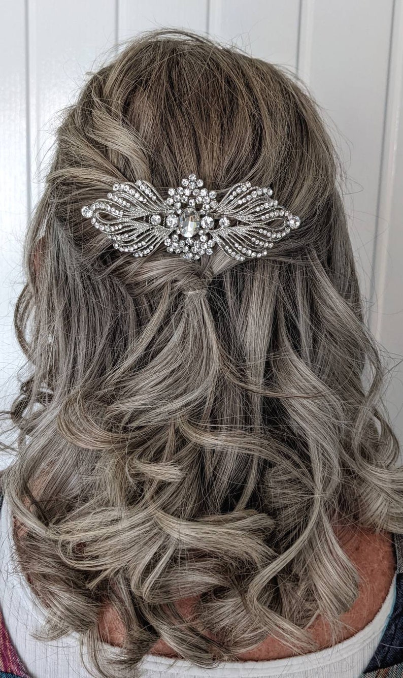 Evelyn Art Deco Vintage Style Crystal Victorian Bridal Hair Comb 1920s Wedding image 8