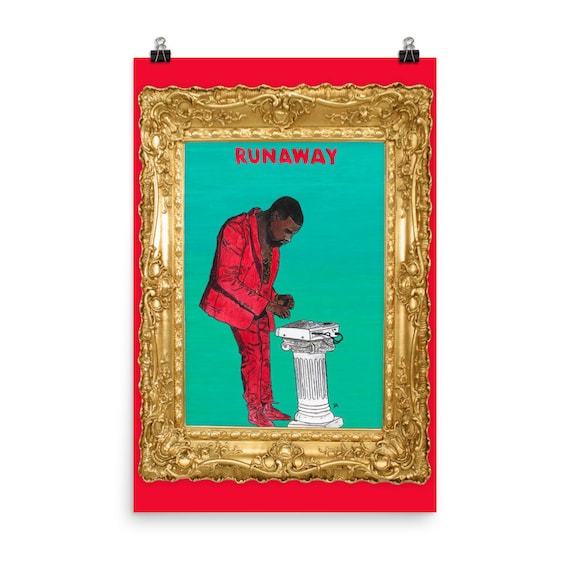 Kanye West 『Runaway』 手描きアート ポートレート Kanye West Runaway Poster - Etsy