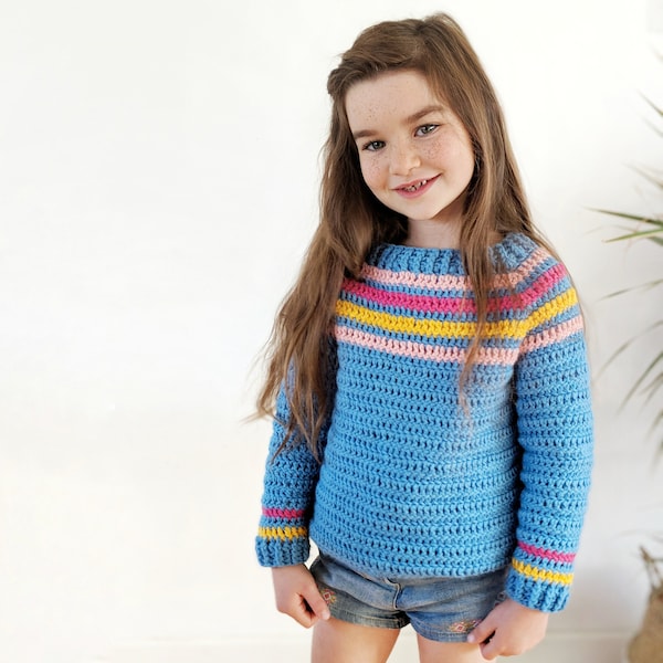 Kids Cloud Nine jumper Crochet pattern by Iron Lamb  - Digital pattern PDF