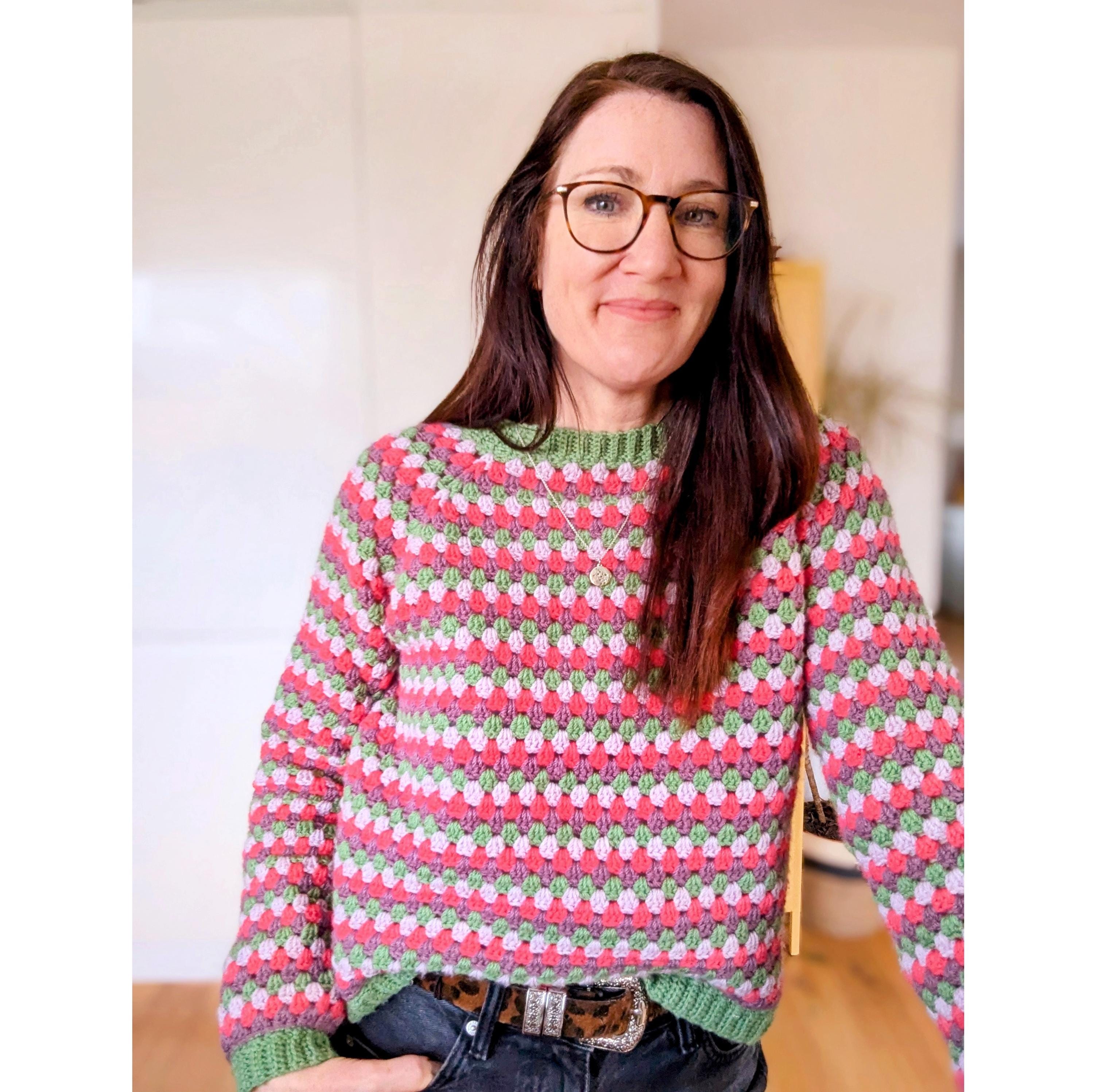 34 Crochet Jumpers with Cowl Necks, Raglans, and Crop Tops 19 Granny Go Round jumper 2.0