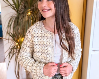 Kids Granny Go Round Cardigan - Digital PDF crochet pattern