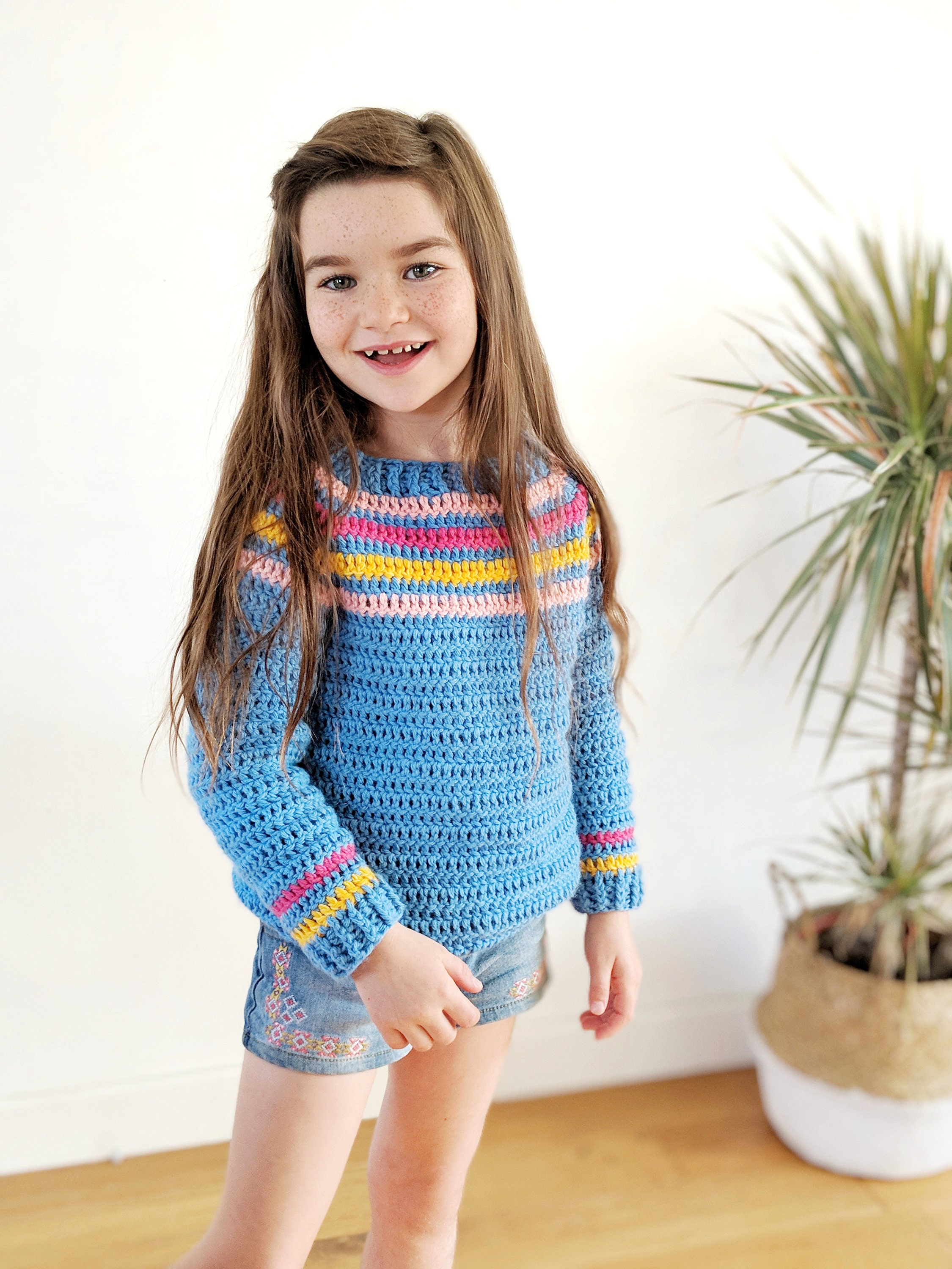 Kids Cloud Nine Jumper Crochet Pattern by Iron Lamb Digital | Etsy
